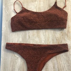H&M Burgundy Sparkle Bikini